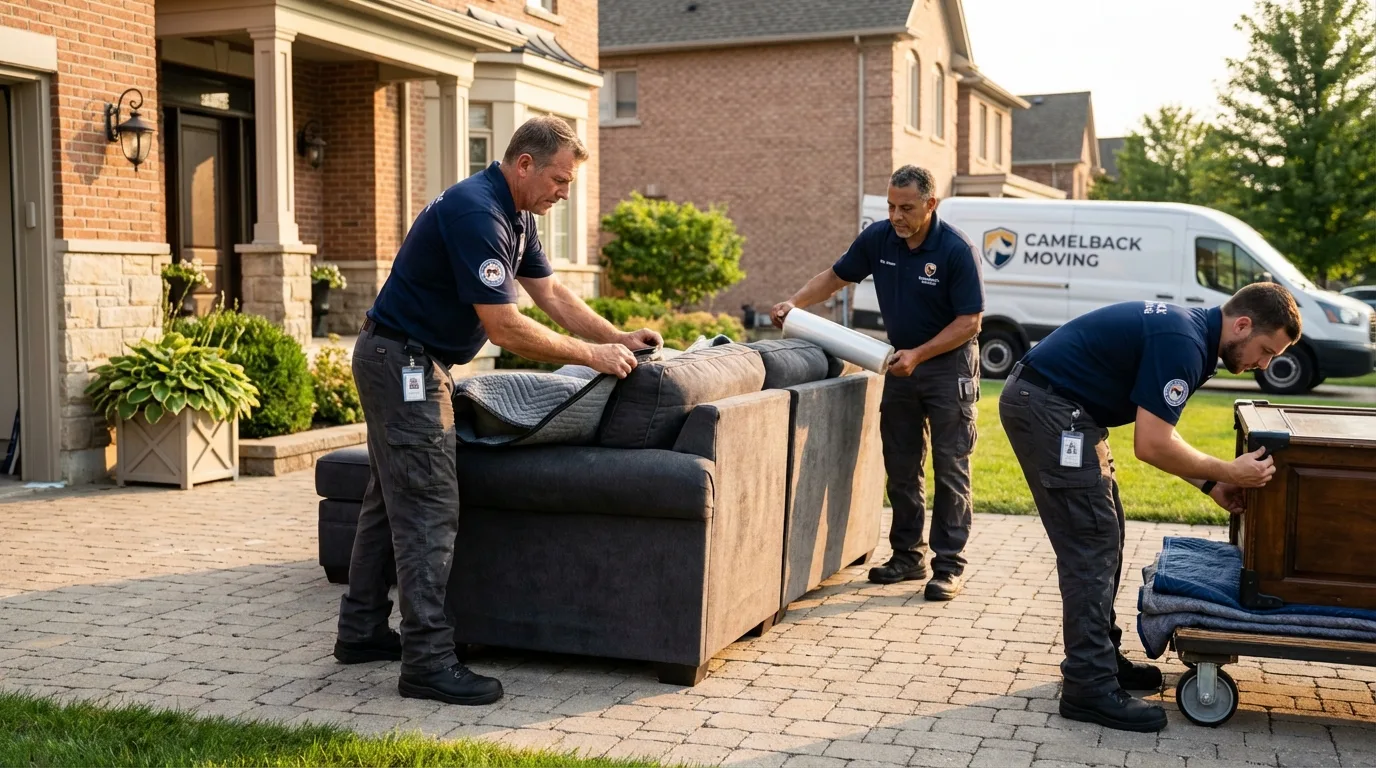 Large estate moving crew wrapping furniture in Smith Center, KS